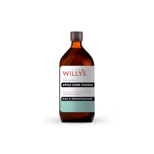 Willy's Organic Apple Cider Vinegar with Mother - 16.9 OZ Glass Bottle