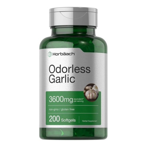 Horbäach Odorless Garlic Softgels - 3600 Mg | 200 Count