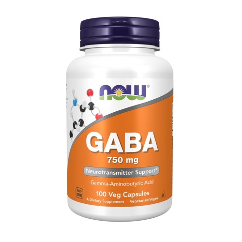 NOW Foods GABA - 750 Mg | 100 Veg Capsules