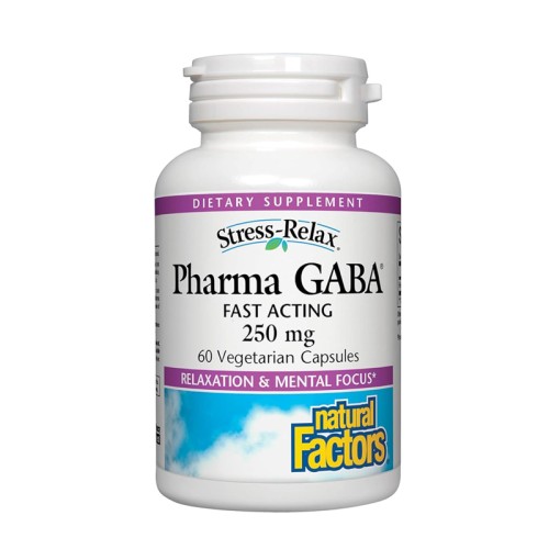 Stress-Relax Pharma GABA By Natural Factors - 250mg | 60 Vegetarian Capsules