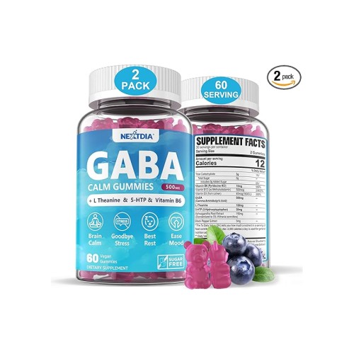 Nextdia GABA Gummies - 500mg | With L Theanine, 5-HTP & Vitamin B6