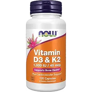 NOW Foods Vitamin D3 & K2 1,000 IU / 45 mcg - 120 Capsules