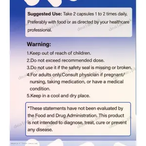 Potassium Magnesium zinc label section 1