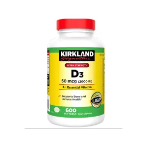 Kirkland Signature Extra Strength D3 50 mcg 600 Softgels