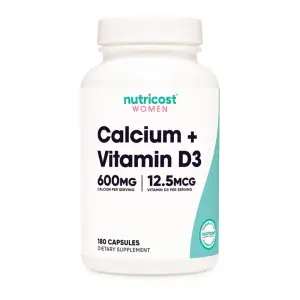 Nutricost Calcium + Vitamin D3 600MG  180 Capsules